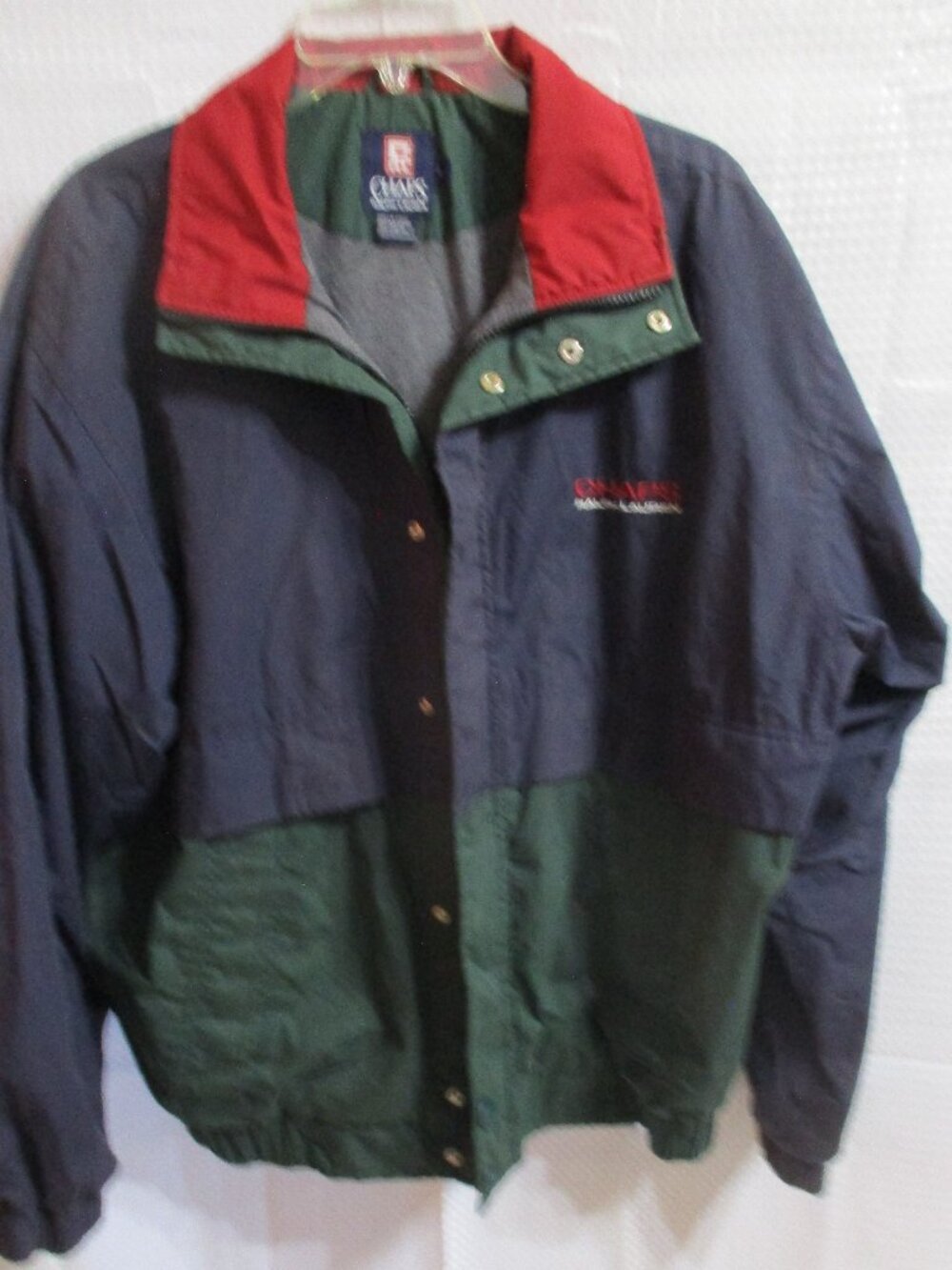 1990's Chaps Ralph Lauren Color Block Snap Men's Windbreaker Jacket Sz. L
